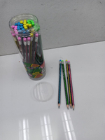 Карандаш ч/г "Star" трехгранный с ластиком, 4 цвета микс (Комплект 6шт.)