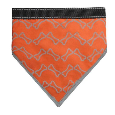 Бандана для собак со светоотражающими элементами "Косточки" M, оранжевая, 310-330мм, Triol
