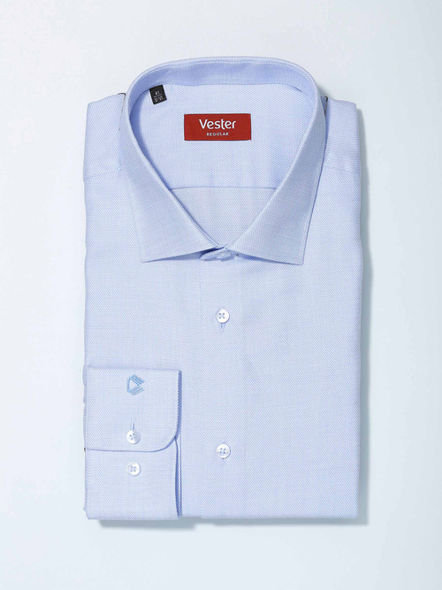Сорочка мужская VESTER длинный рукав, цвет голубой, хлопок/пэ 515142 77