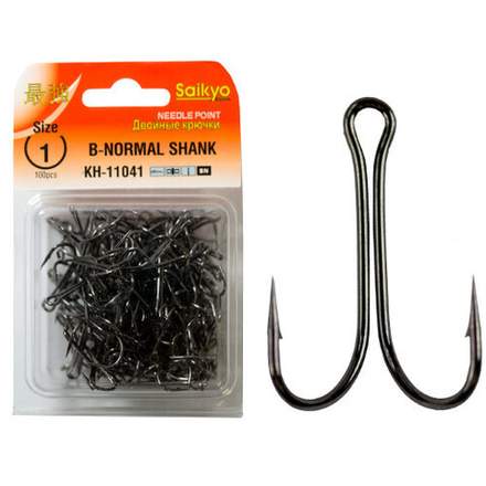 Крючки Saikyo двойн.Normal Shank KH-11041  № 1 BN (100шт)