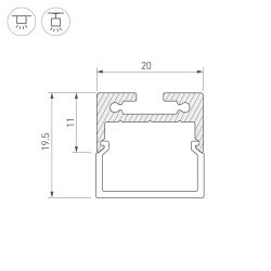 Профиль SL-LINE-2011M-2000 ANOD (Arlight, Алюминий) 023720