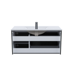 Тумба с умывальником IDDIS Bild, подвесная, 100 см, темно-серый, BIL10G0i95K