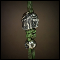 Темлячная бусина "Хищник + Черепок" для ножей , биметалл и мельхиор