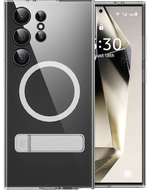 Чехол-накладка Wiwu Magsafe для Samsung Galaxy S24+ пластиковый с подставкой (прозрачный)
