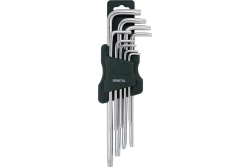 Набор ключей TORX RF-5098TXL: экстра длинных Т10Н-Т50Н- с отверстием 9пр. на пласт. держат. ROCKFORCE