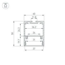 Профиль IP-LINE-4050-2000 BLACK (Arlight, Алюминий) 053898