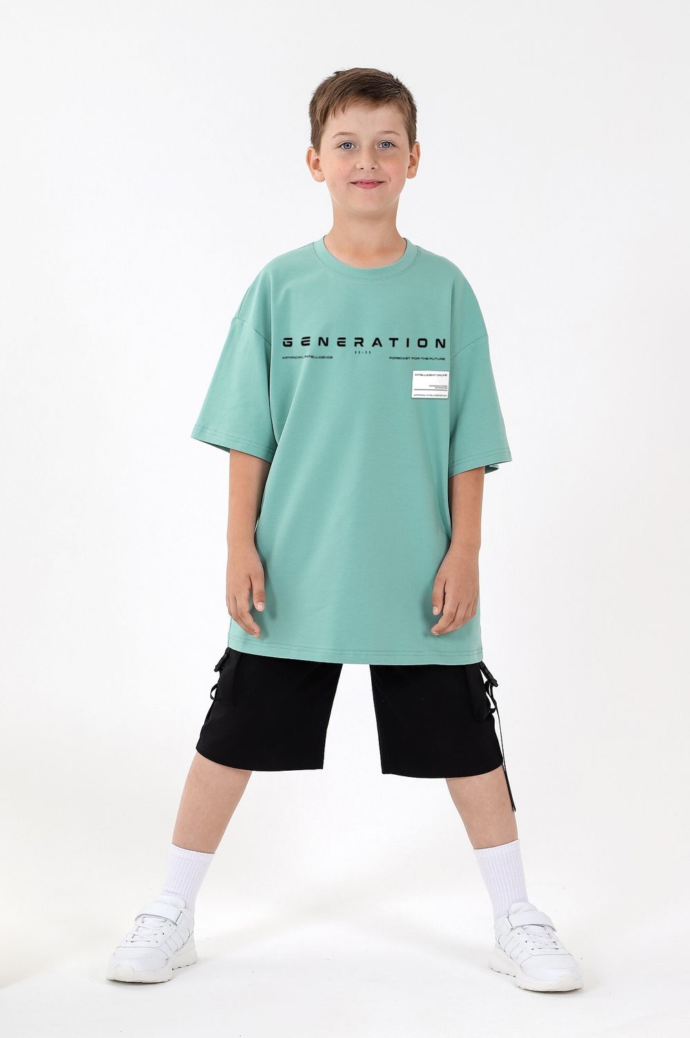 Фуфайка (футболка) для мальчика Леон-1 Виотекс ЗЕЛЁНЫЙ