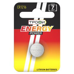 Батарейки Трофи CR1216-1BL ENERGY POWER Lithium | Трофи