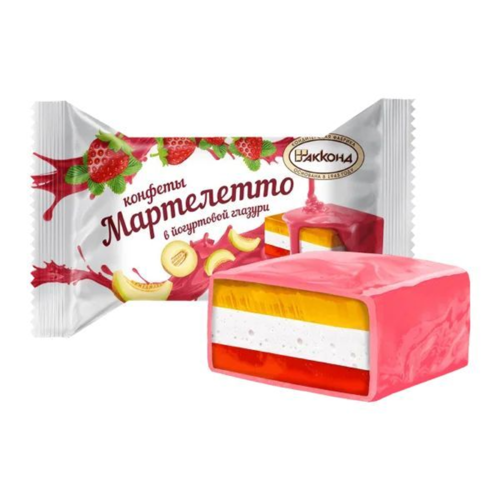 Конфеты Мартелетто в йогуртовой глазури Дыня и Клубника (5139)