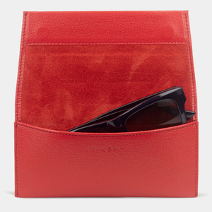 Футляр для очков Lentille из кожи козы, красного цвета