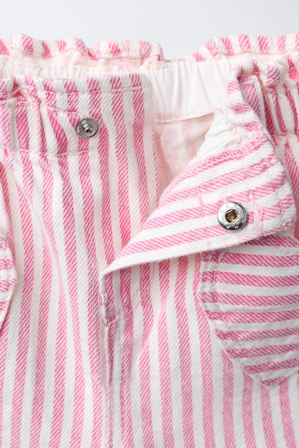 ZARA ШОРТЫ ИЗ САРЖИ В ПОЛОСКУ С КАРМАНАМИ «СЕРДЦЕ», КРАСНЫЙ