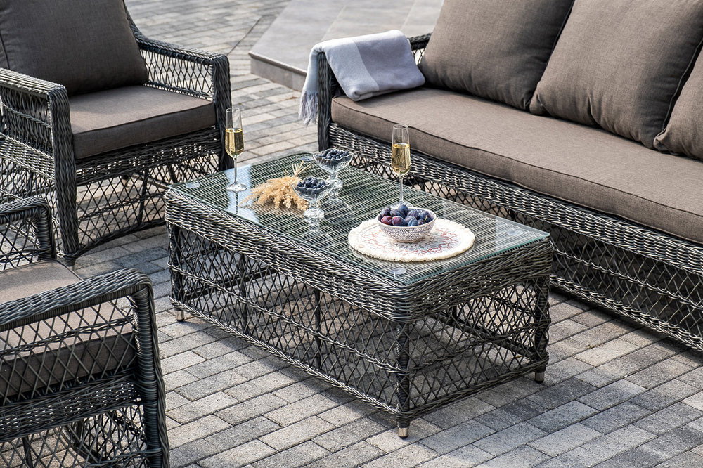 "Гранд Латте" лаунж-зона из искусственного ротанга, цвет графит