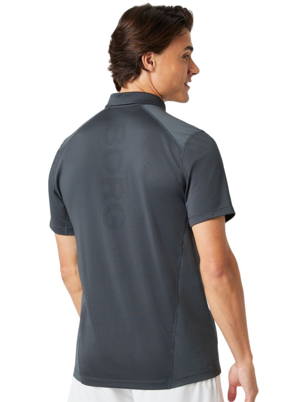 Мужское теннисное поло Björn Borg Ace Mesh Panel - asphalt