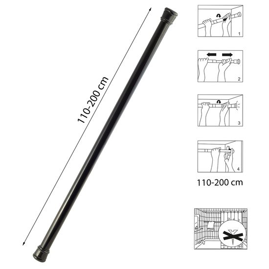 Карниз для ванной телескопический 110-200 см. Besser BS 0472B