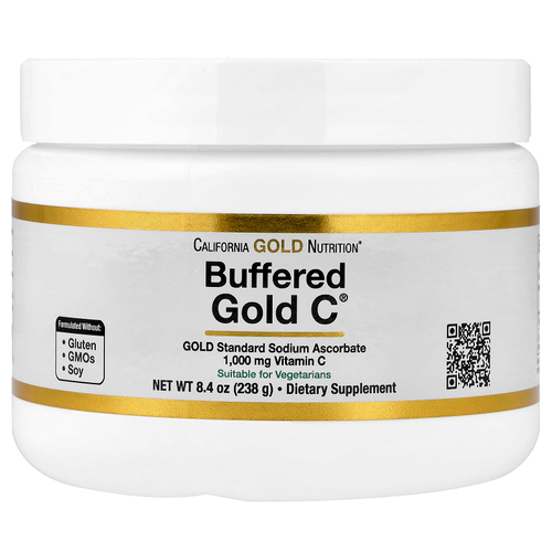 California Gold Nutrition, Buffered Gold C®, некислый витамин C в порошке, аскорбат натрия, 238 г (8,4 унции)