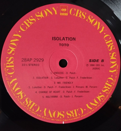 Винтажная виниловая пластинка LP Toto Isolation (Japan 1984) (Obi)