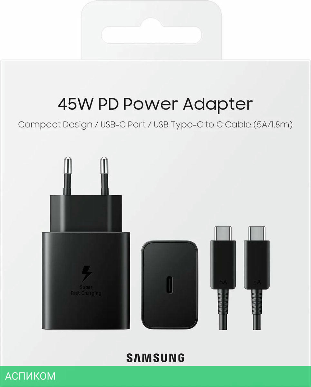 Сетевое зарядное устройство Samsung EP-T4510 черный (EP-T4510XBEGEU)