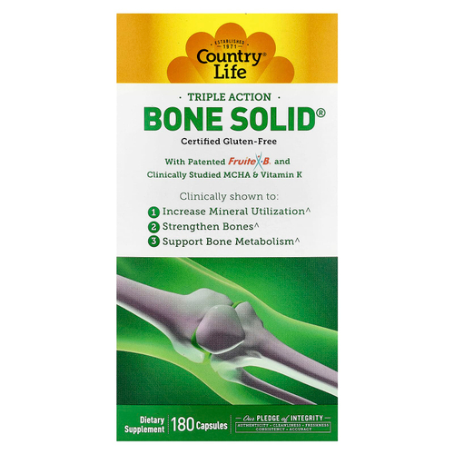 Country Life, Triple Action Bone Solid®, 180 капсул