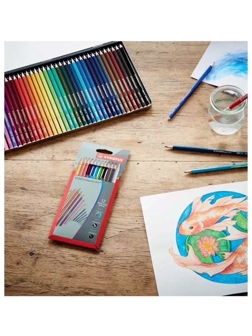 Карандаши цветные акварельные Aquacolor 12 цв + пенал