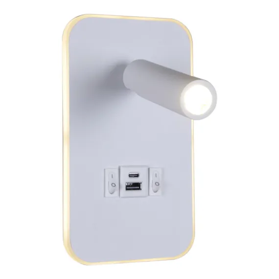 86204-9.2-001KT LED12W+USB WT светильник настенный