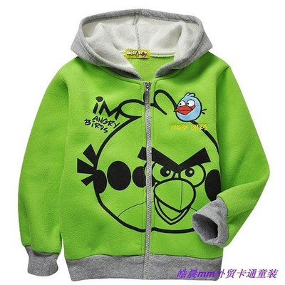 Худи детское с контрастными принтами "Angry Birds"