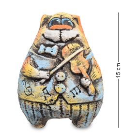 KK- 99 Фигурка «Кот со скрипкой» шамот