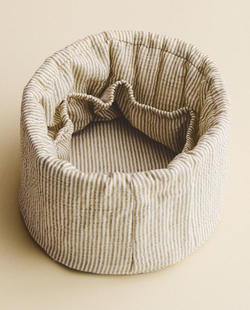 ZARA HOME ДЕТСКИЙ КРУГЛЫЙ ОРГАНАЙЗЕР ДЛЯ ХРАНЕНИЯ В ПОЛОСКУ, ЗЕЛЕНЫЙ