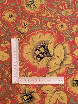 Ткань бязь плательная, рис. "Хохлома", ширина 150 см, арт. 34.6