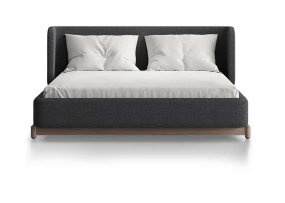 Кровать Basic спальное место 140*200 см (серый, букле)