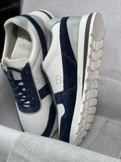 Мужские кроссовки Brunello Cucinelli Panelled бело-синие