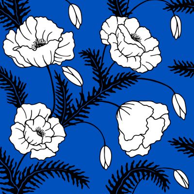Poppy flowers seamless pattern.