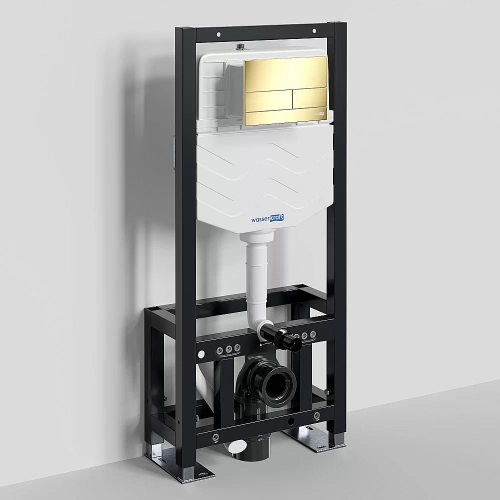 Инсталляция для унитаза WasserKraft Dill 61TLT.010.ME.PG04 с кнопкой глянцевое золото
