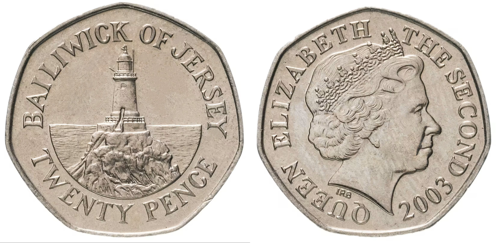Джерси 20 пенсов, 2003 Маяк Корбьер UNC