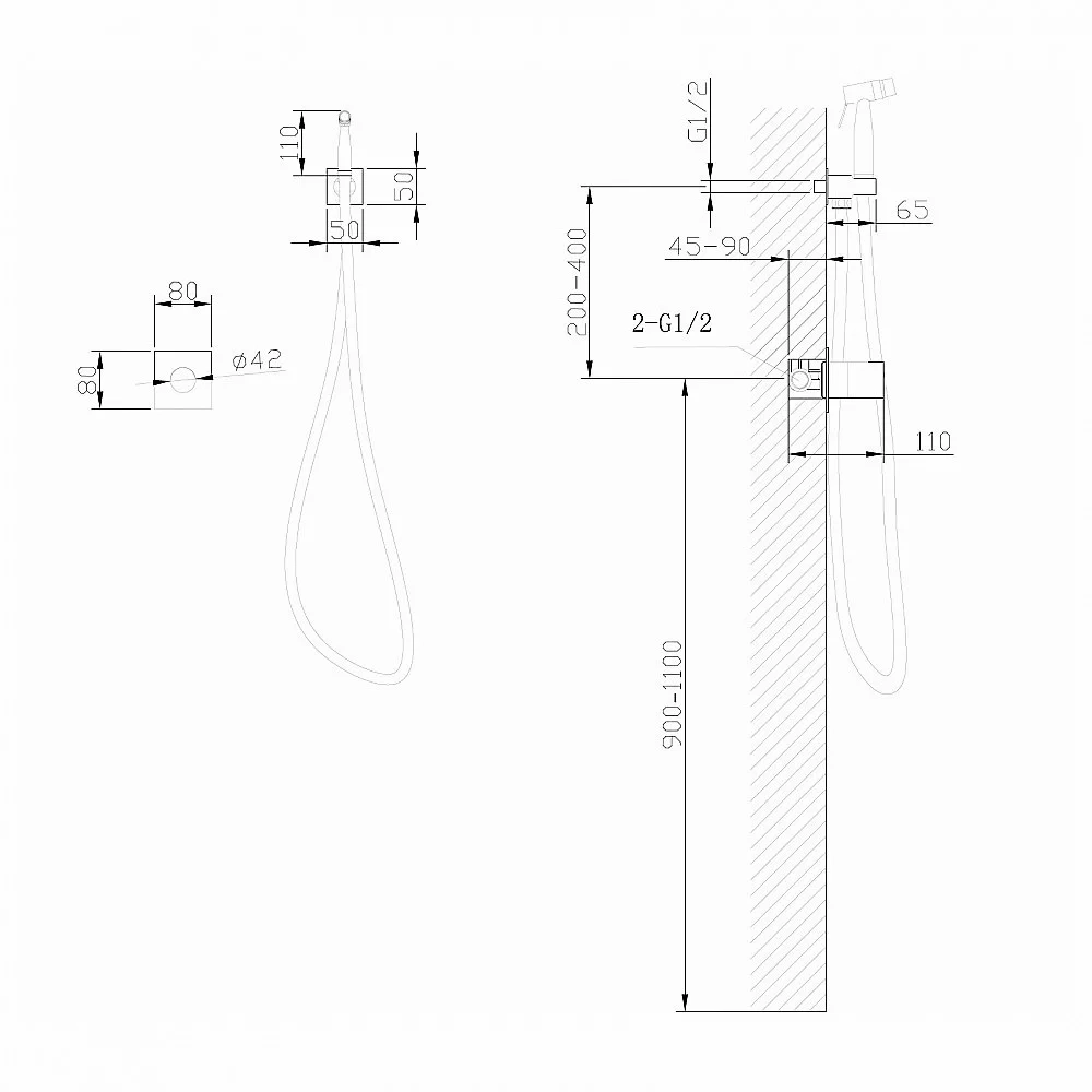 Гигиенический душ Abber Rund AF8725G золото матовое
