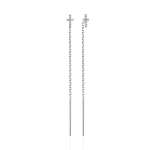 Серьги с фианитом из белого золота 585 пробы JA-S-1С126483
