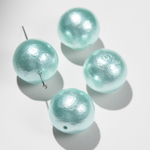 Хлопковый жемчуг, оттенок "Aqua", шар 20мм, сквозное отверстие