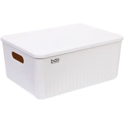 Корзина - органайзер с крышкой «БИСКОТТИ», цвет белый, 36.5*26*16см