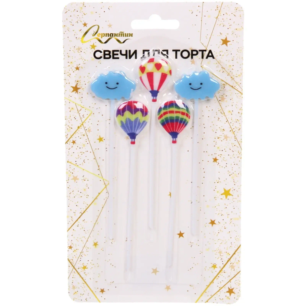 Свечи в торт «Воздушный праздник» 5 шт. 3,5см
