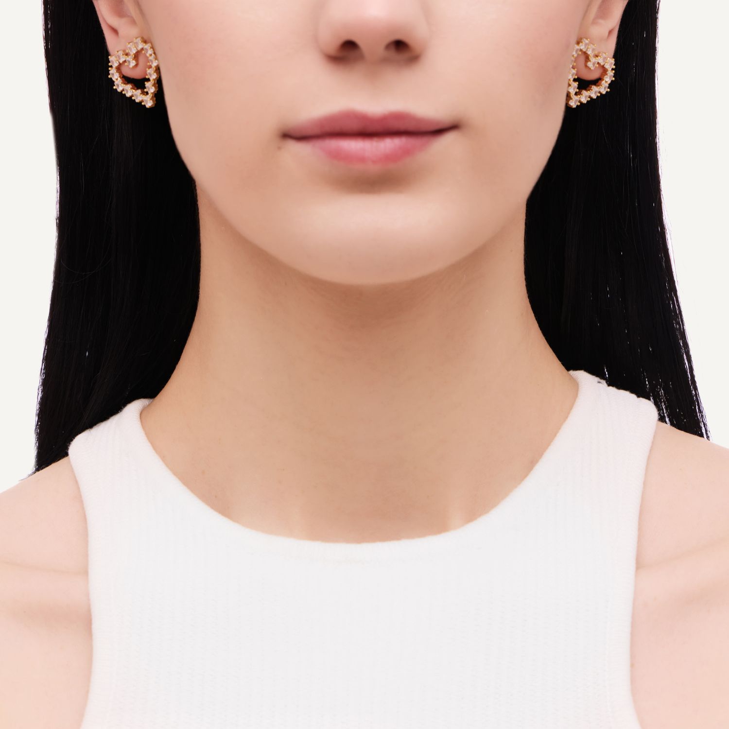 Серьги Casual Hearts Earrings - Gold