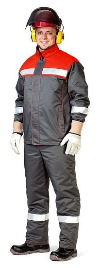 Костюм "Лесоруб" полукомбинезон (серый/оранжевый)