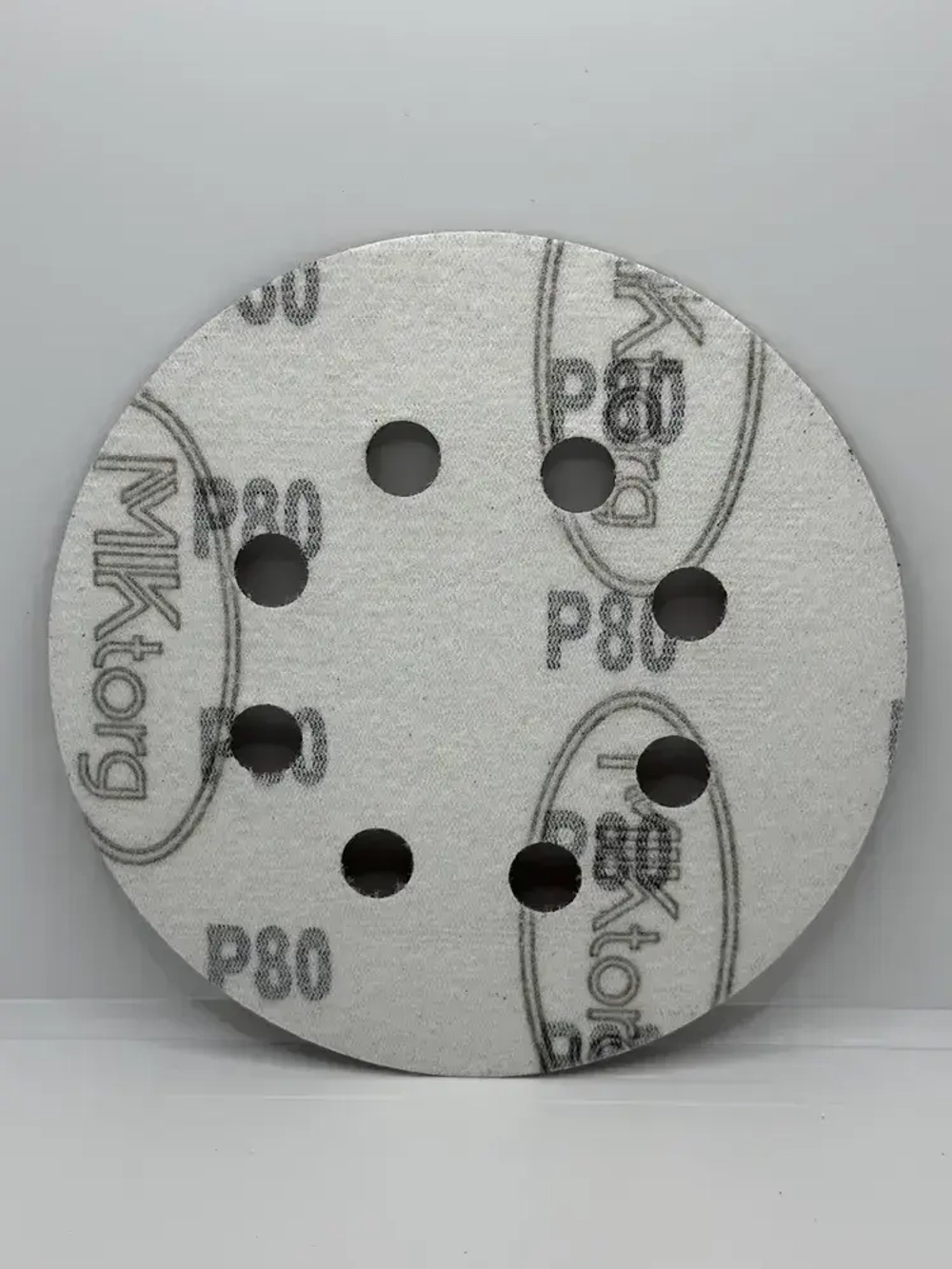 Круг шлифовальный D 125 мм P 80 на липучке 10 шт 8 отверстий
