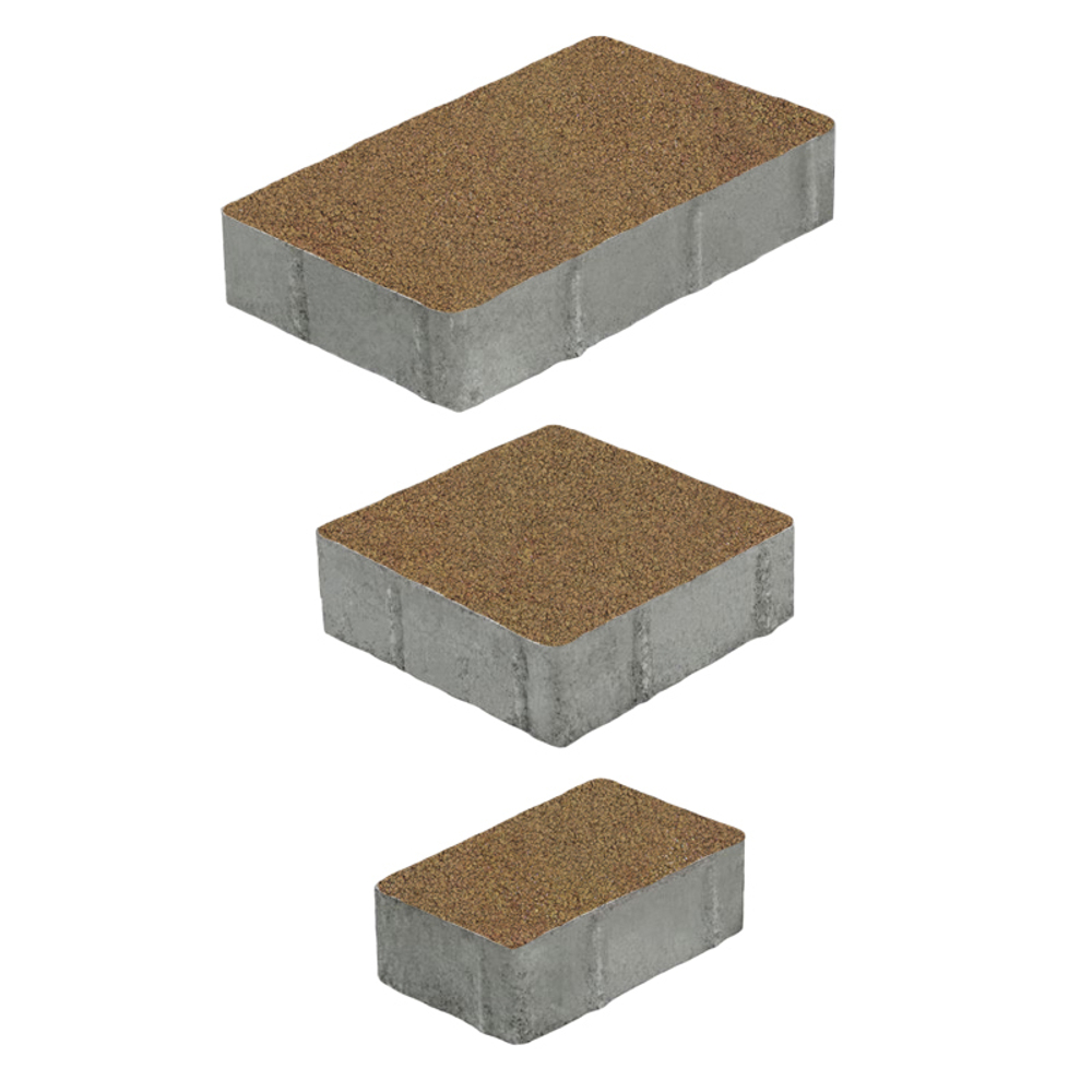 Тротуарная плитка СТАРЫЙ ГОРОД - Листопад гранит Сахара, комплект из 3 видов плит