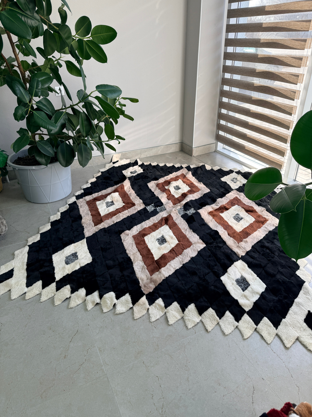 Покрывало меховое ковер из шкуры овчины