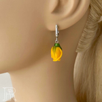 LEFIREL' Серьги серебряные женские "Сонна" с цветами из муранского стекла / ювелирные украшения из родированного серебра 925