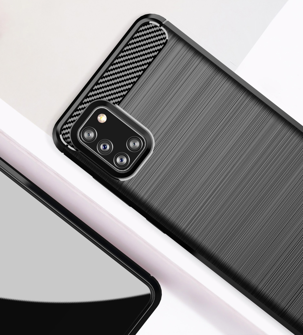 Чехол для Samsung Galaxy A31 черного цвета, серия Carbon от Caseport