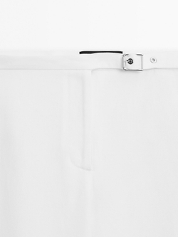 Massimo Dutti Брюки прямого кроя с пряжкой, кремовый