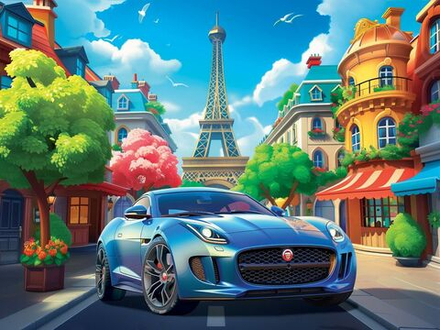 Пазлы 160 элементов 270*330см "Автомобиль в Париже"