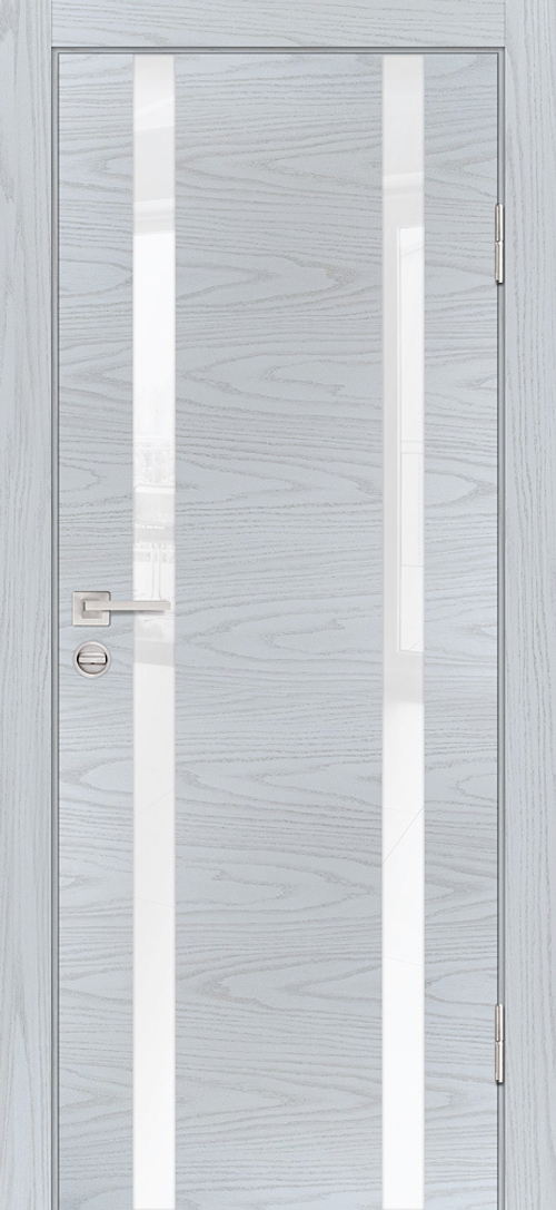 Дверь P-9 / Цвет Дуб скай серый / белоснежный лакобель / Двери PROFILO PORTE