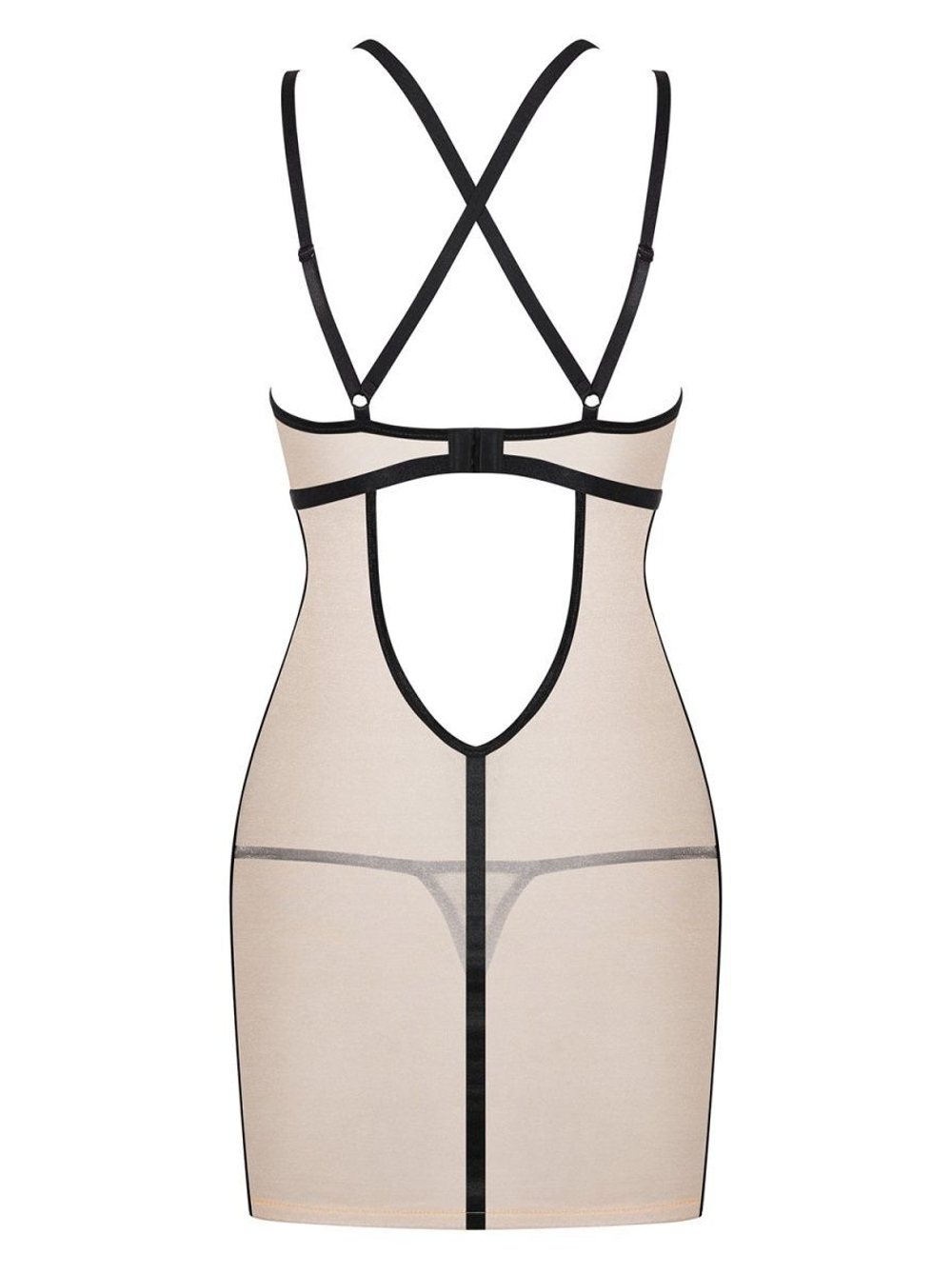 Сорочка Nudelia с мерцающей нитью (Размер: S-M) (Цвет: телесный с черным)