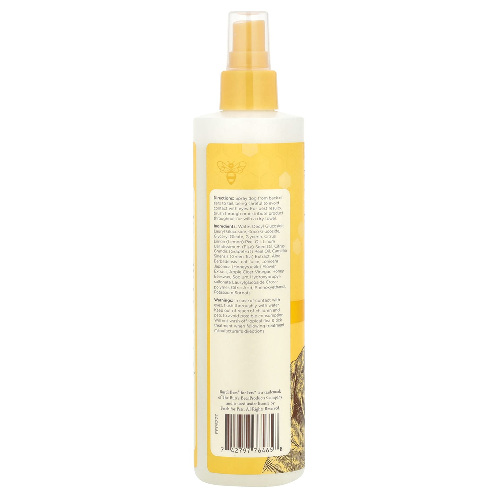 Burt's Bees, Спрей для распутывания волос с лимоном и льняным семенем, для собак, 296 мл (10 жидк. унц.)